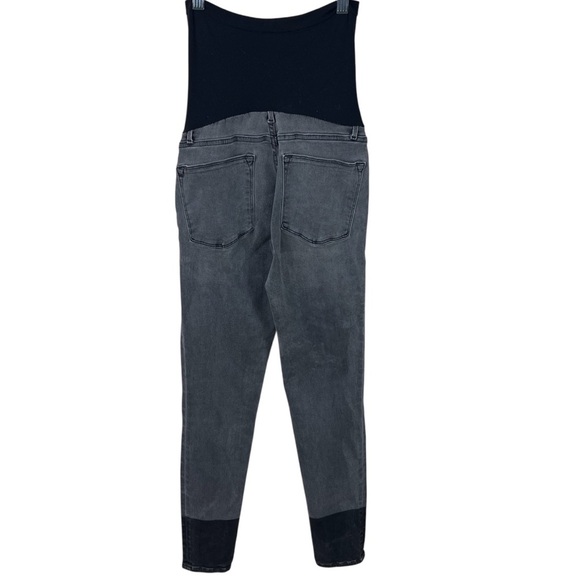 Frame Denim Burton Blvd Gray Maternity Skinny Jeans Stretch Panel Black Wash - Picture 3 of 9